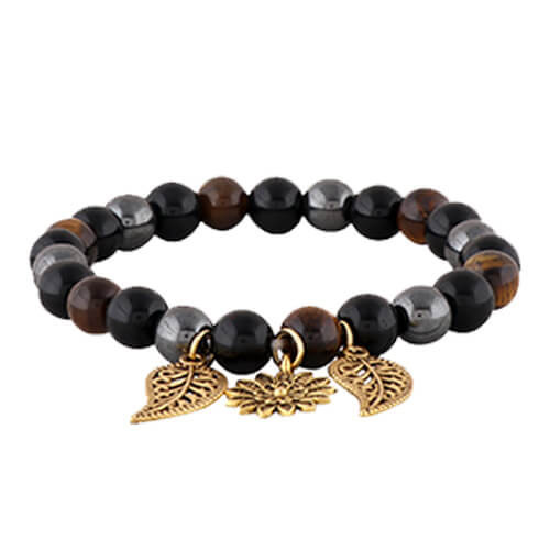 Multi-Protection Bracelet With Pendant Stretchable Natural Stones
