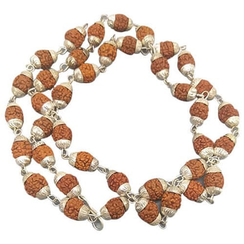 White Metal covering Rudraksha Mala